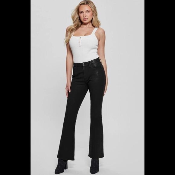 Guess Sexy Coated Flare Jeans, 30x32 - Picture 2 of 10